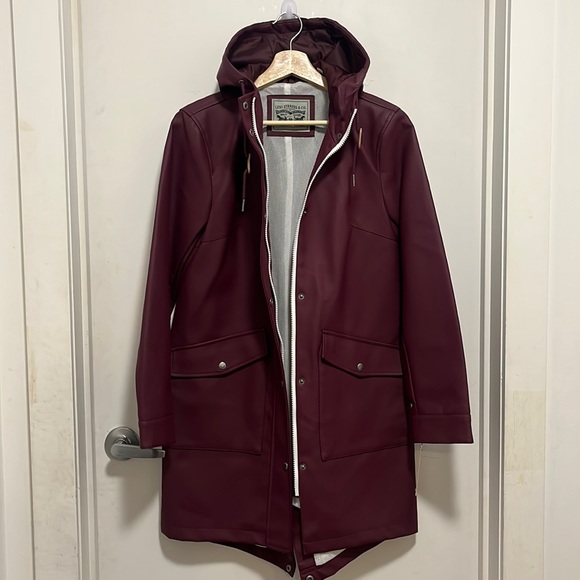 Levis Wine Red Rain Coat XS - Picture 5 of 14